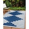 World Rug Gallery Bohemian Stripe Diamond Reversible Recycled Plastic 7'10'' X 10' Navy Outdoor Rug 6071NAVY8X10 - alternate 1